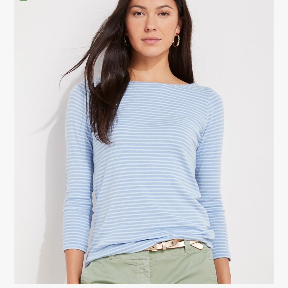NWT Vineyard Vines Simple Boatneck Stripe Sankaty XS UPF 50